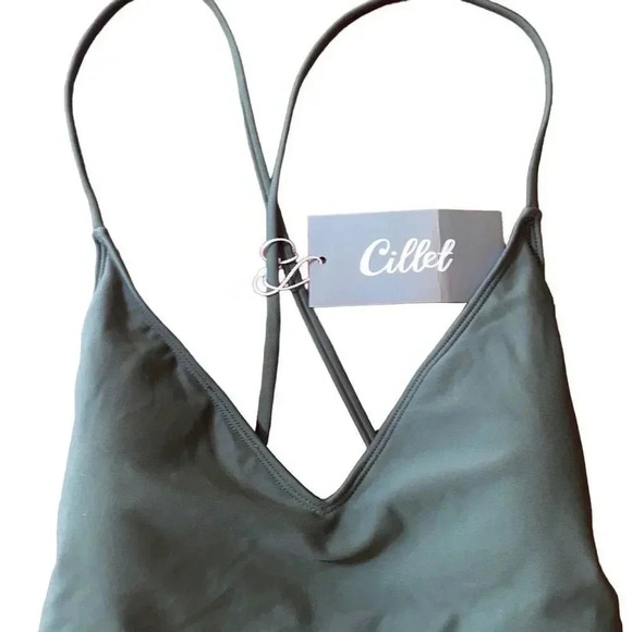 Cillet one piece swimsuit olive green Size Large NWT - Picture 4 of 7